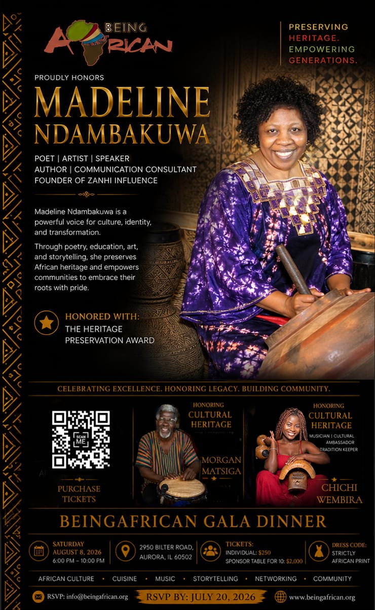 BeingAfrican Gala Dinner honoring Madeline Ndambakuwa